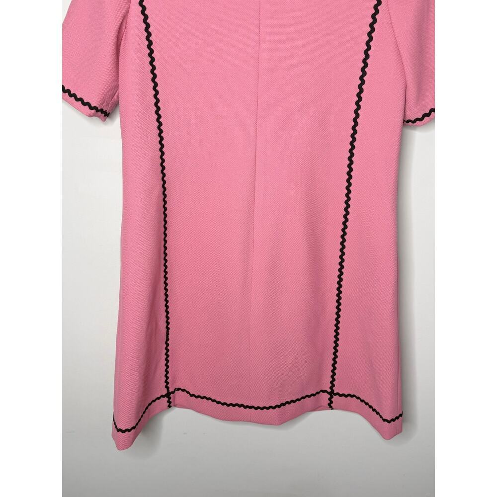 Sixdo Short Sleeve Patch Pocket Collared Mini Dress Pink Black Women's Large - Picture 4 of 10